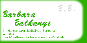 barbara balkanyi business card